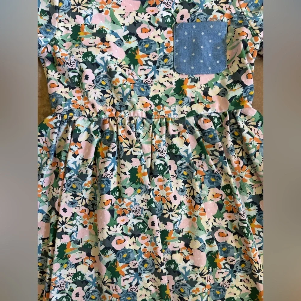Matilda Jane Floral Pocket Dress Girls Size 5T Blue Pink Orange